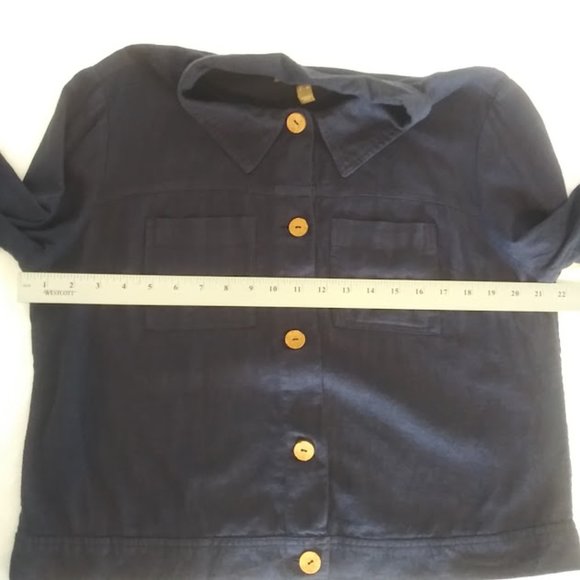 Naturals d&CO. women's size S navy blue long sleeve top - Picture 7 of 13